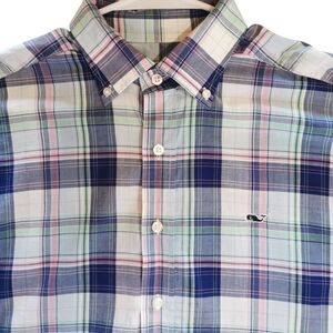 Vineyard Vines Classic Fit Whale Shirt Long Sleeve Plaid Button Down - Sz M